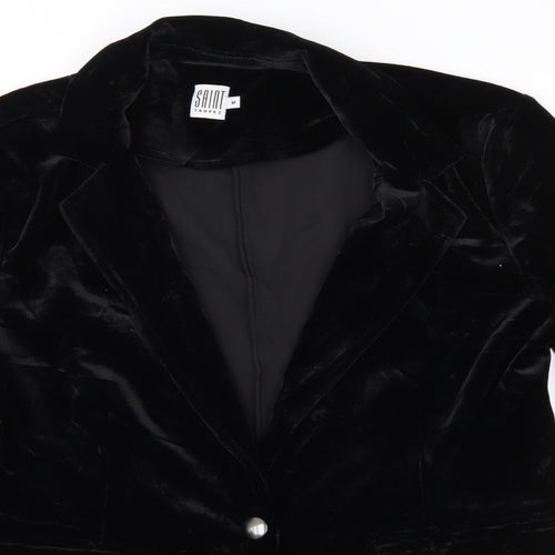 Saint Tropez Clothing Womens Black  Velour Jacket  Size M