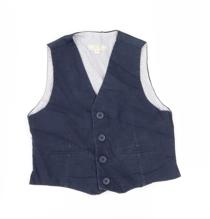 John Lewis Boys Blue   Jacket Waistcoat Size 4 Years