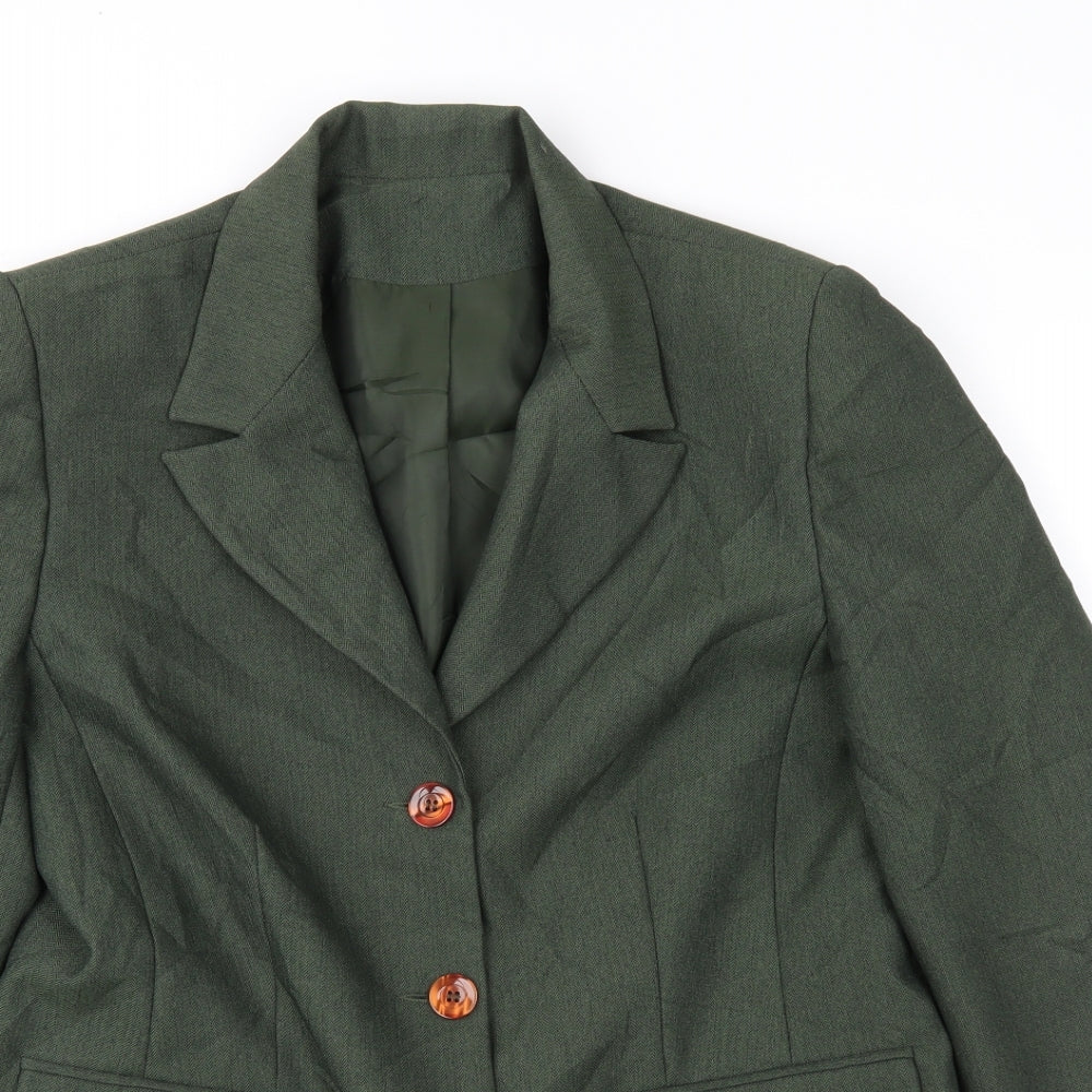 Debenhams Womens Green Herringbone  Jacket Suit Jacket Size 14