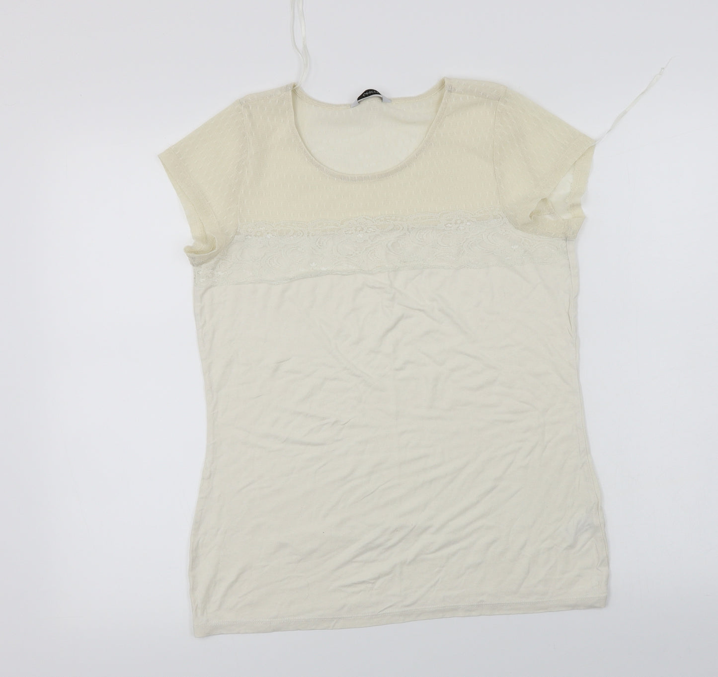 George  Womens Ivory   Basic T-Shirt Size 10