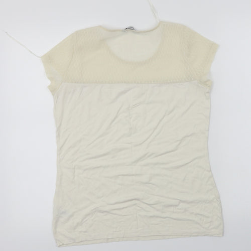 George  Womens Ivory   Basic T-Shirt Size 10