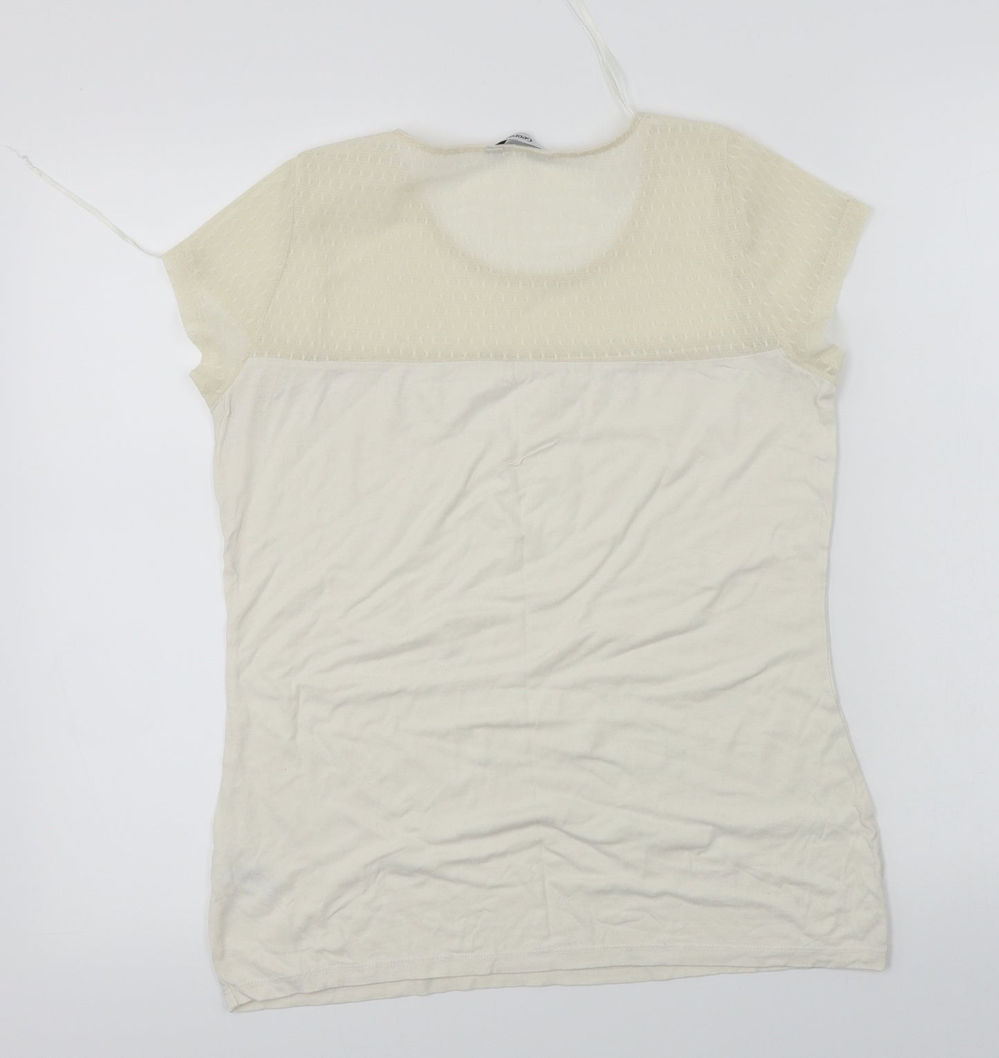 George  Womens Ivory   Basic T-Shirt Size 10