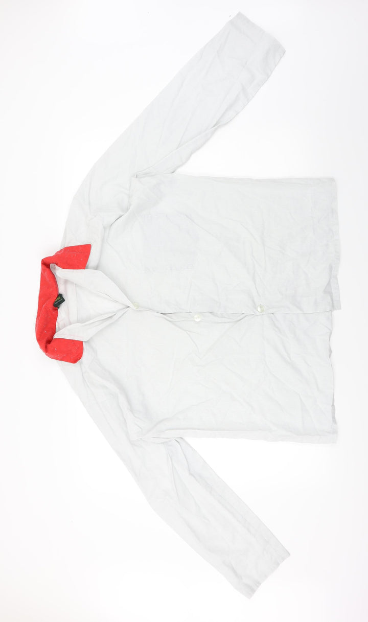 johns crafts Mens Ivory    Button-Up Size L