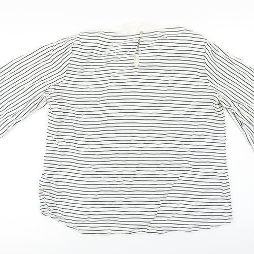 Precis  Womens White Striped  Basic Blouse Size 14