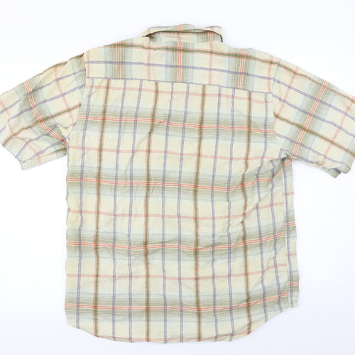 Cotton Traders Mens Yellow Check   Button-Up Size M