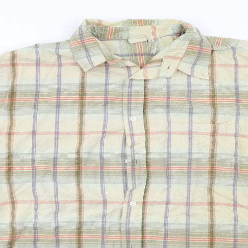 Cotton Traders Mens Yellow Check   Button-Up Size M