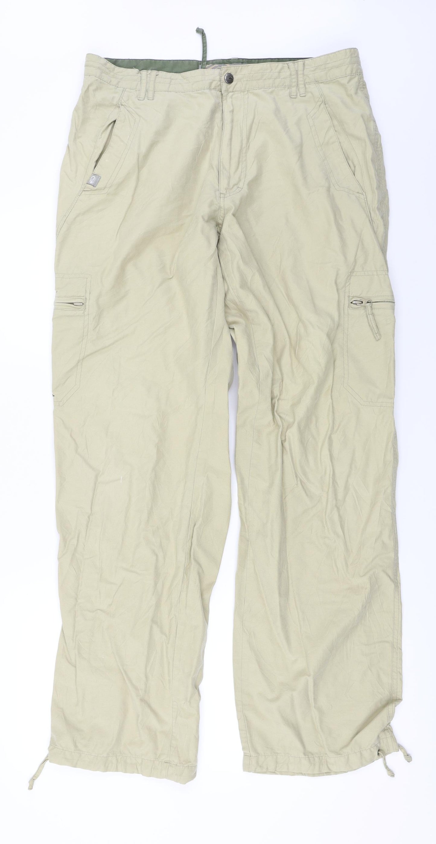 Quick Silver Mens Beige   Cargo Trousers Size M L27 in