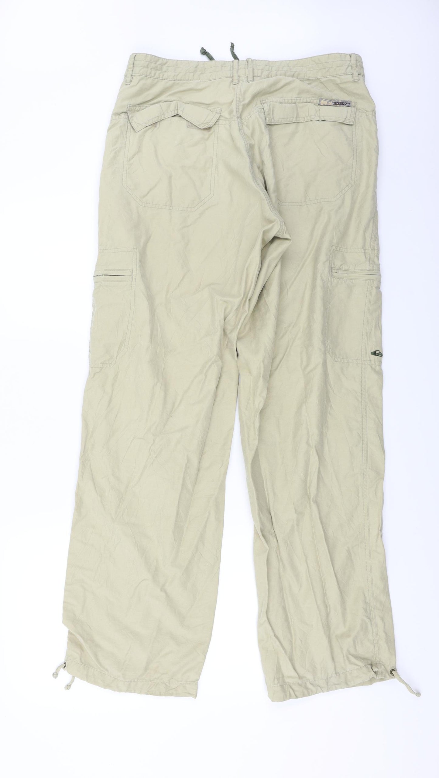 Quick Silver Mens Beige   Cargo Trousers Size M L27 in