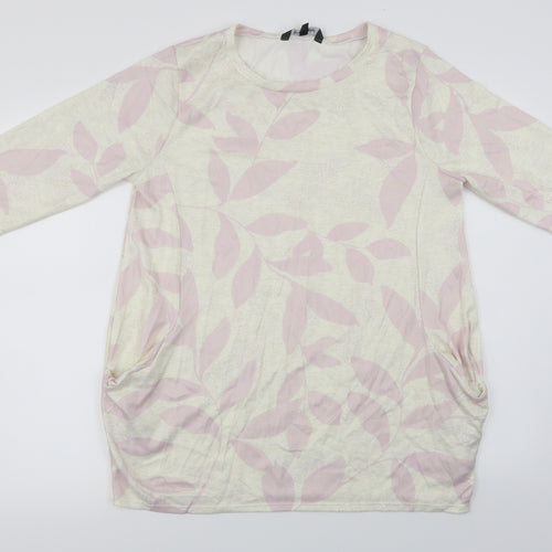 Bonmarché  Womens Ivory Floral  Pullover Jumper Size 14