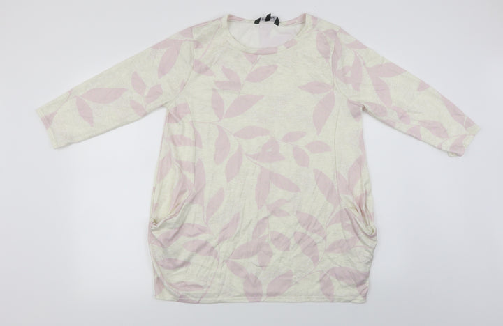Bonmarché Womens Ivory Floral Pullover Jumper Size 14