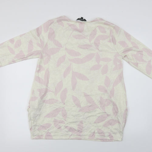 Bonmarché  Womens Ivory Floral  Pullover Jumper Size 14