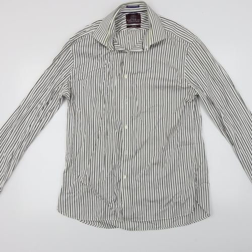 Sartorial  Mens White Striped   Button-Up Size XL
