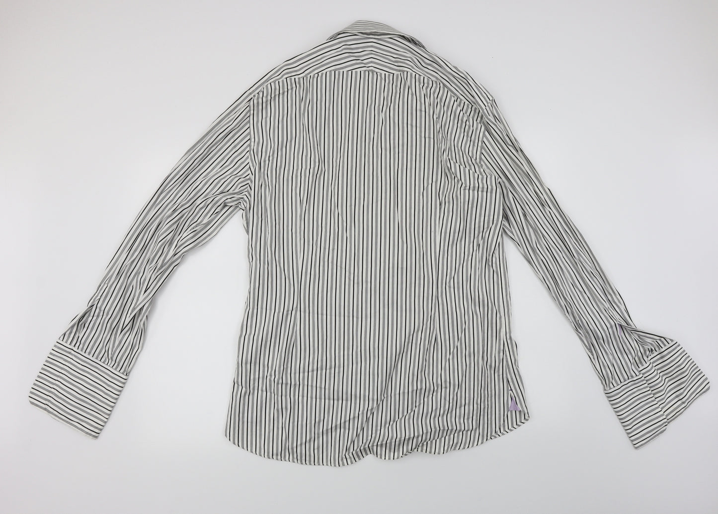 Sartorial  Mens White Striped   Button-Up Size XL