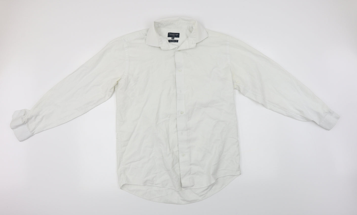 Taylor & Wright  Mens White    Dress Shirt Size M