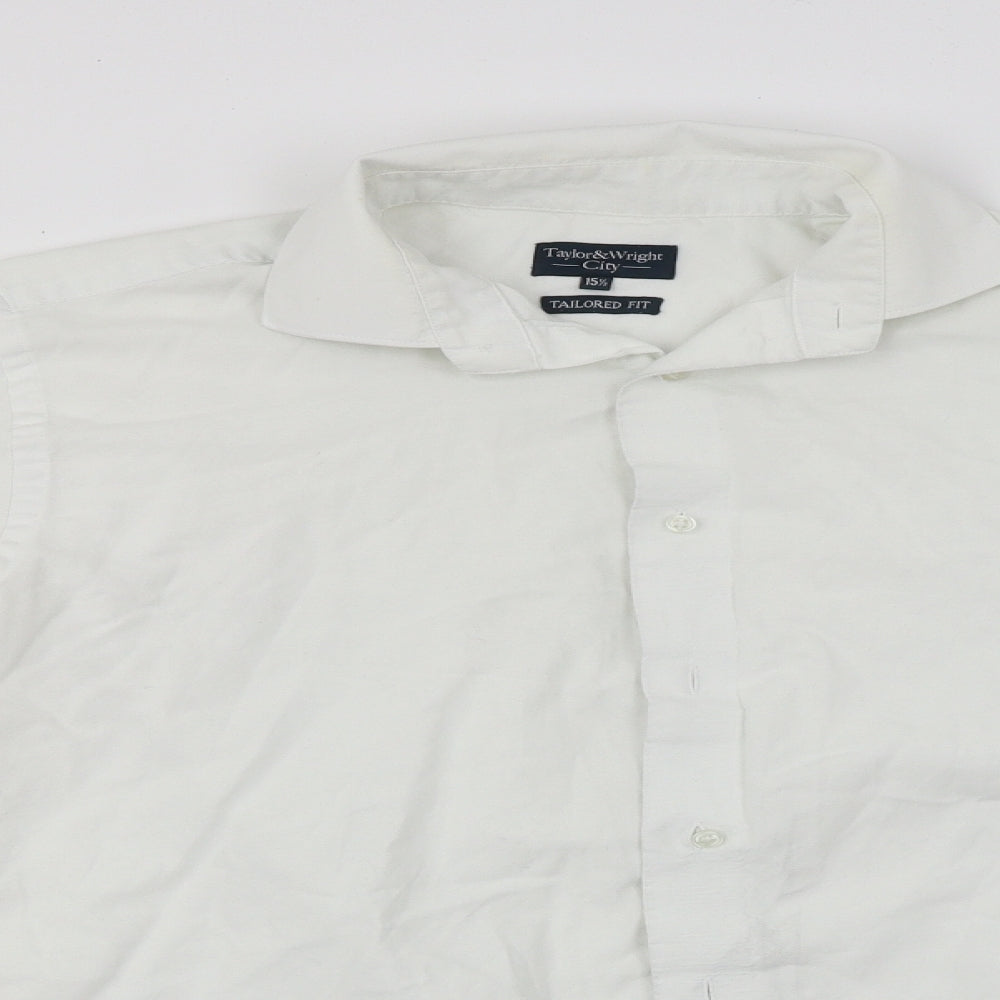 Taylor & Wright  Mens White    Dress Shirt Size M