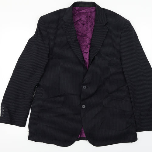 Marks and Spencer  Mens Black Striped  Jacket Blazer Size 42