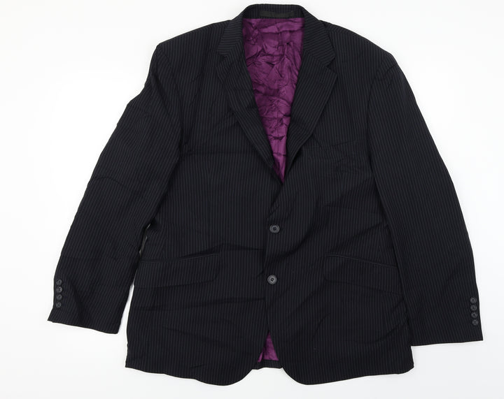 Marks and Spencer  Mens Black Striped  Jacket Blazer Size 42