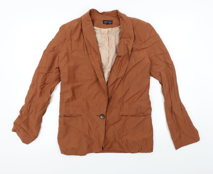 Topshop Womens Brown Jacket Blazer Size 8