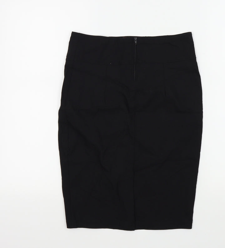 MISSSEXIES Womens Black   A-Line Skirt Size 10  - split front