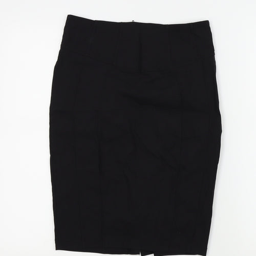 MISSSEXIES Womens Black   A-Line Skirt Size 10  - split front