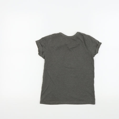 Primark Girls Grey Colourblock  Basic T-Shirt Size 7 Years