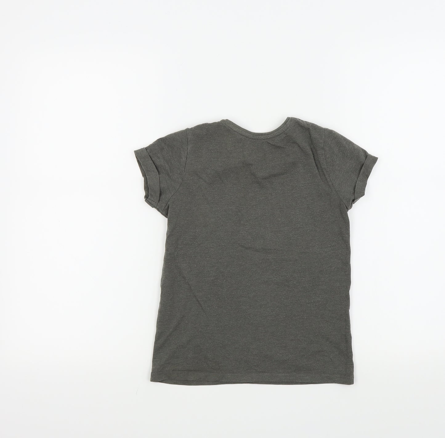Primark Girls Grey Colourblock  Basic T-Shirt Size 7 Years