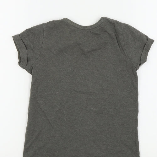 Primark Girls Grey Colourblock  Basic T-Shirt Size 7 Years