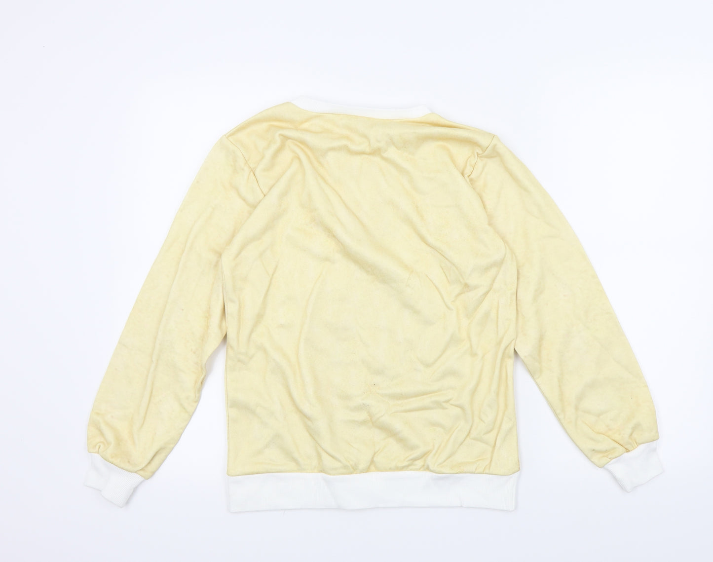 Preworn Girls Yellow   Pullover Jumper Size M  - cats