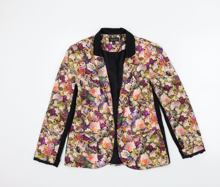 Topshop Womens Multicoloured Floral Jacket Size 6