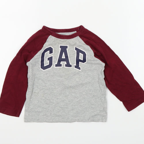 Gap Boys Grey Colourblock  Basic T-Shirt Size 24 Months  - GAP