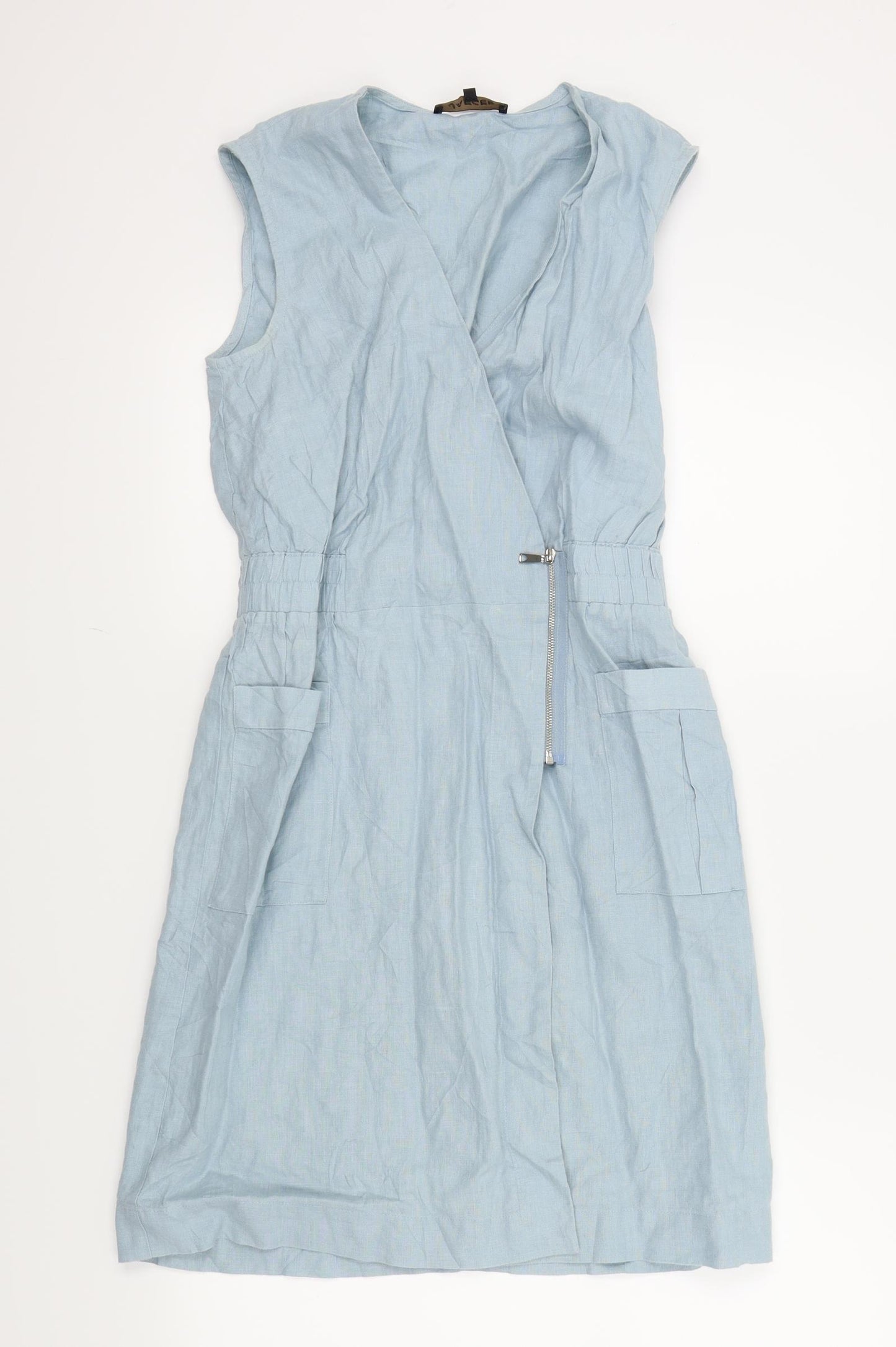 Jaeger Womens Blue Colourblock  A-Line  Size 8