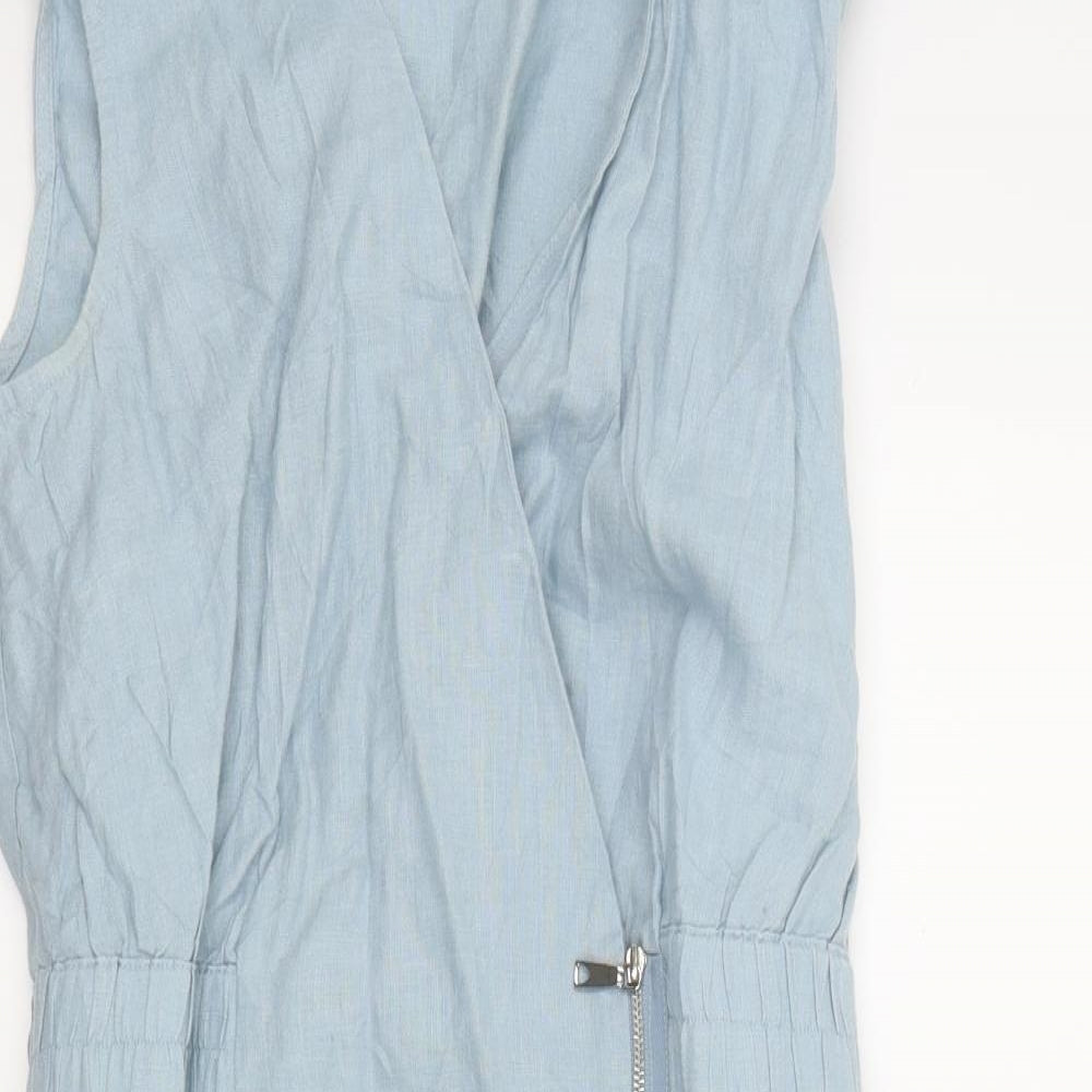 Jaeger Womens Blue Colourblock  A-Line  Size 8