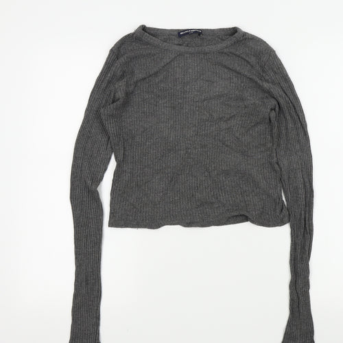 Brandy Melville Womens Grey   Basic T-Shirt One Size