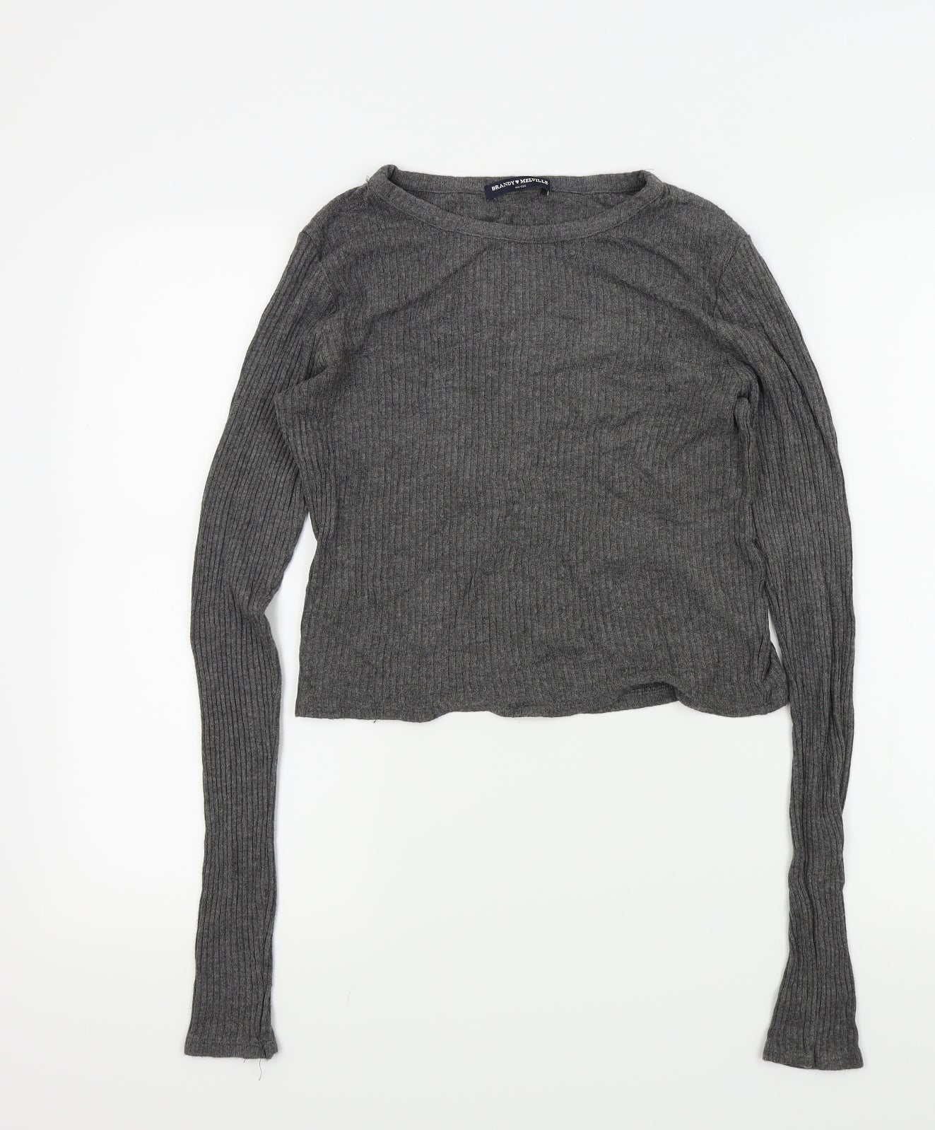 Brandy Melville Womens Grey   Basic T-Shirt One Size