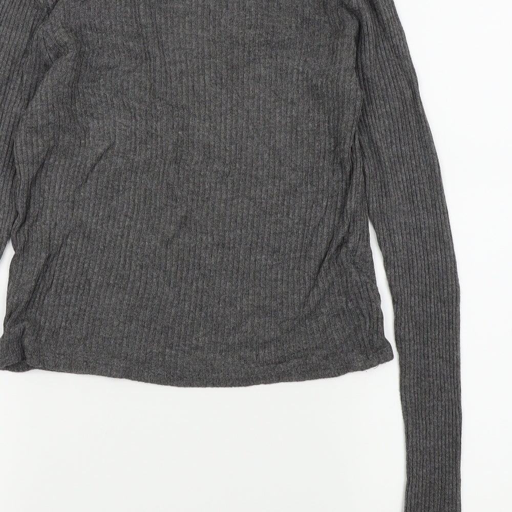 Brandy Melville Womens Grey   Basic T-Shirt One Size