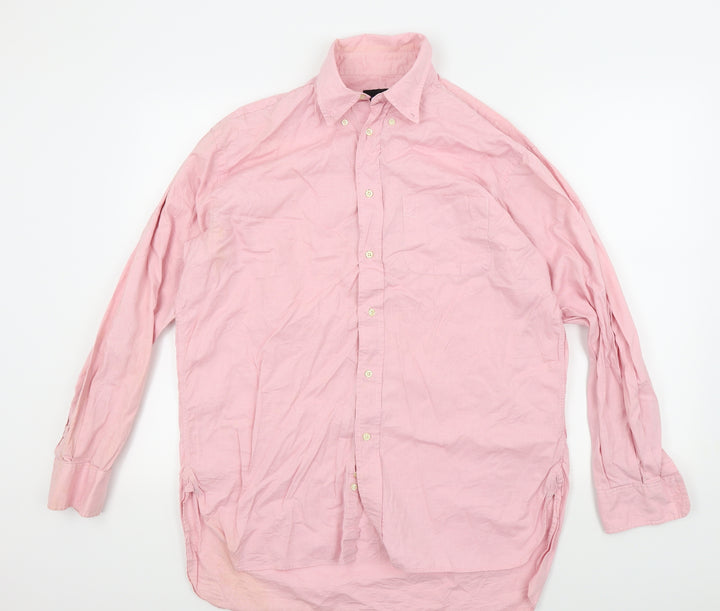 Liberty Mens Pink Colourblock Button-Up Size 16