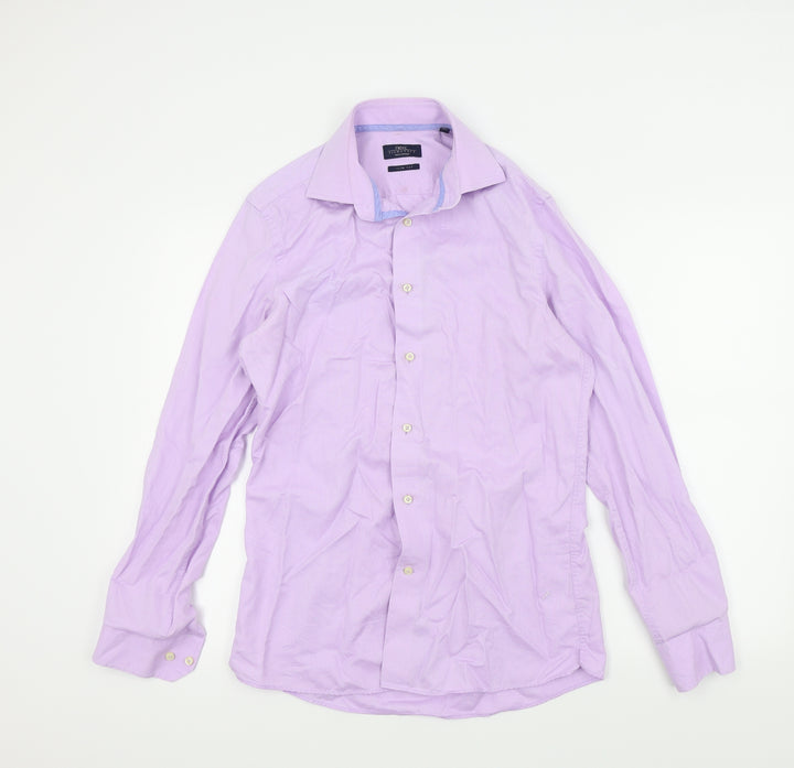 NEXT Mens Purple Colourblock   Button-Up Size 15