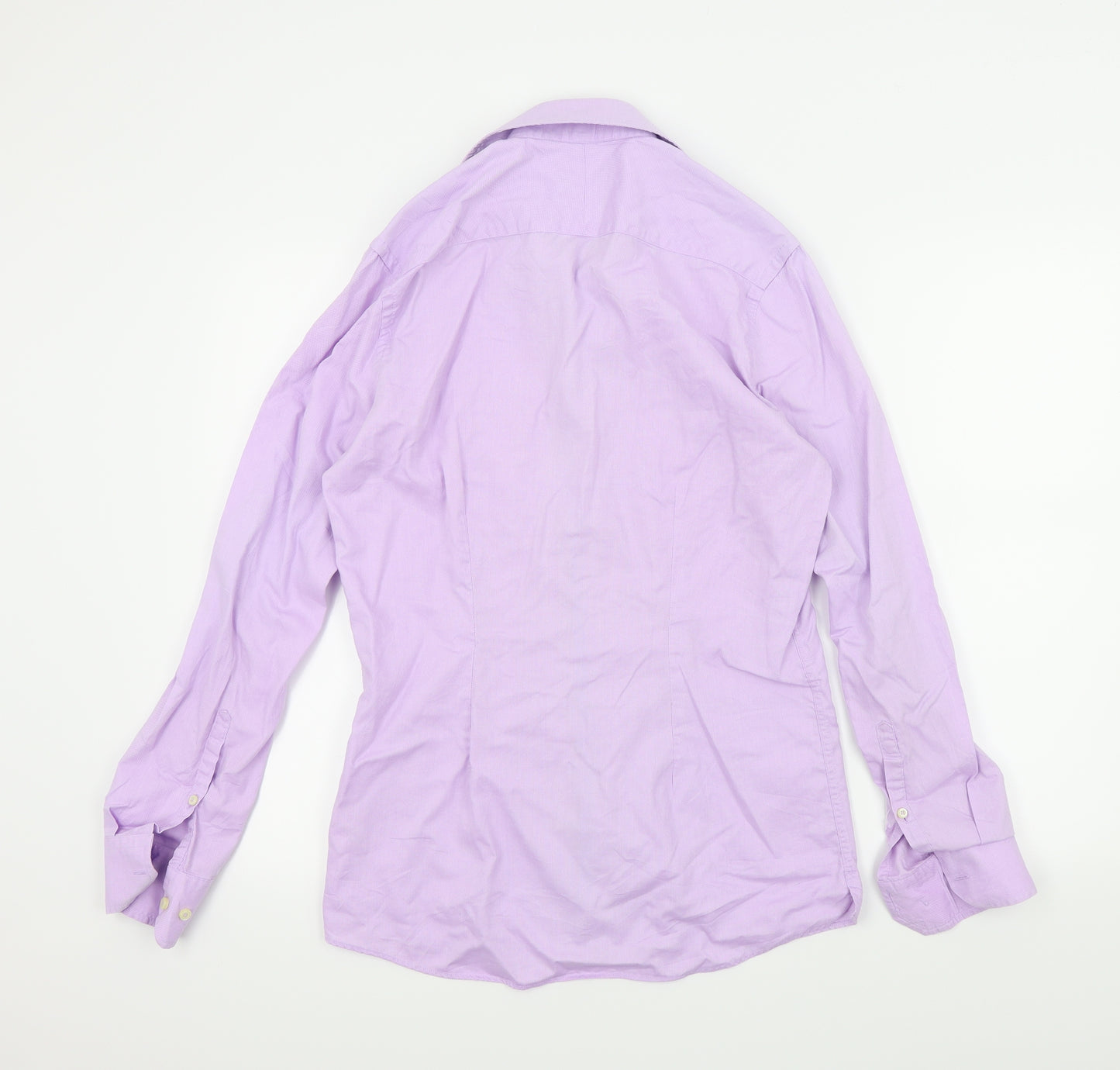 NEXT Mens Purple Colourblock   Button-Up Size 15