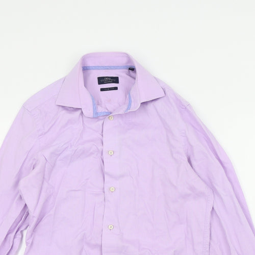 NEXT Mens Purple Colourblock   Button-Up Size 15