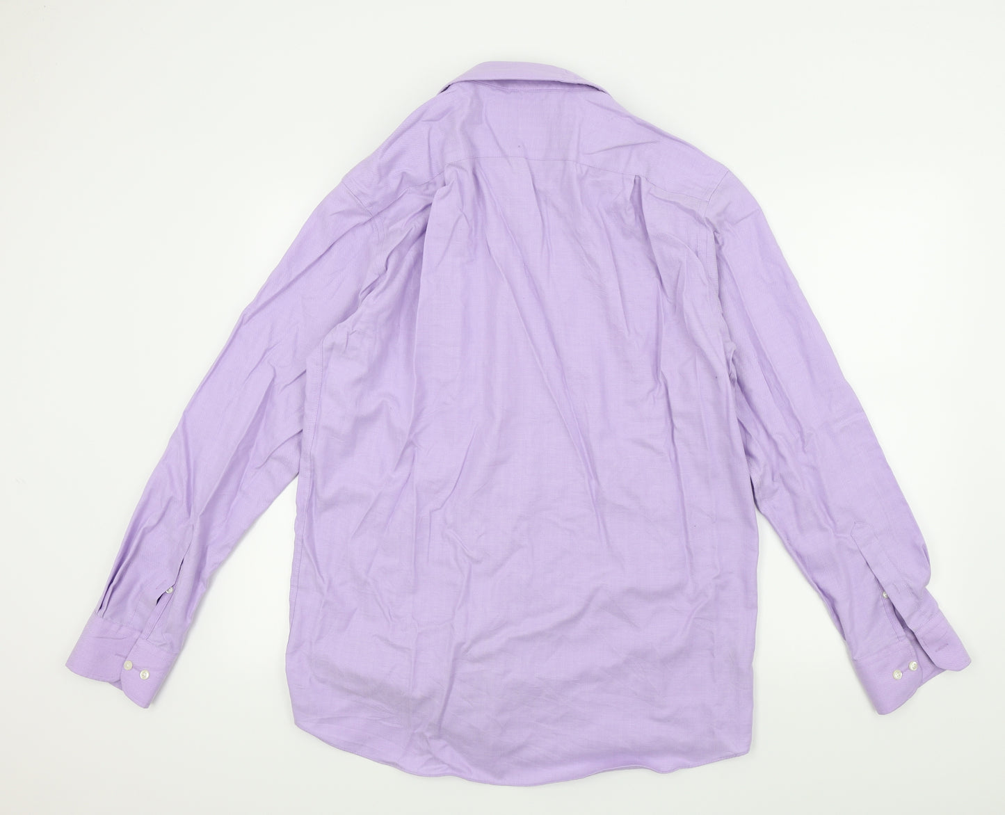 M&S Mens Purple Colourblock   Button-Up Size 16