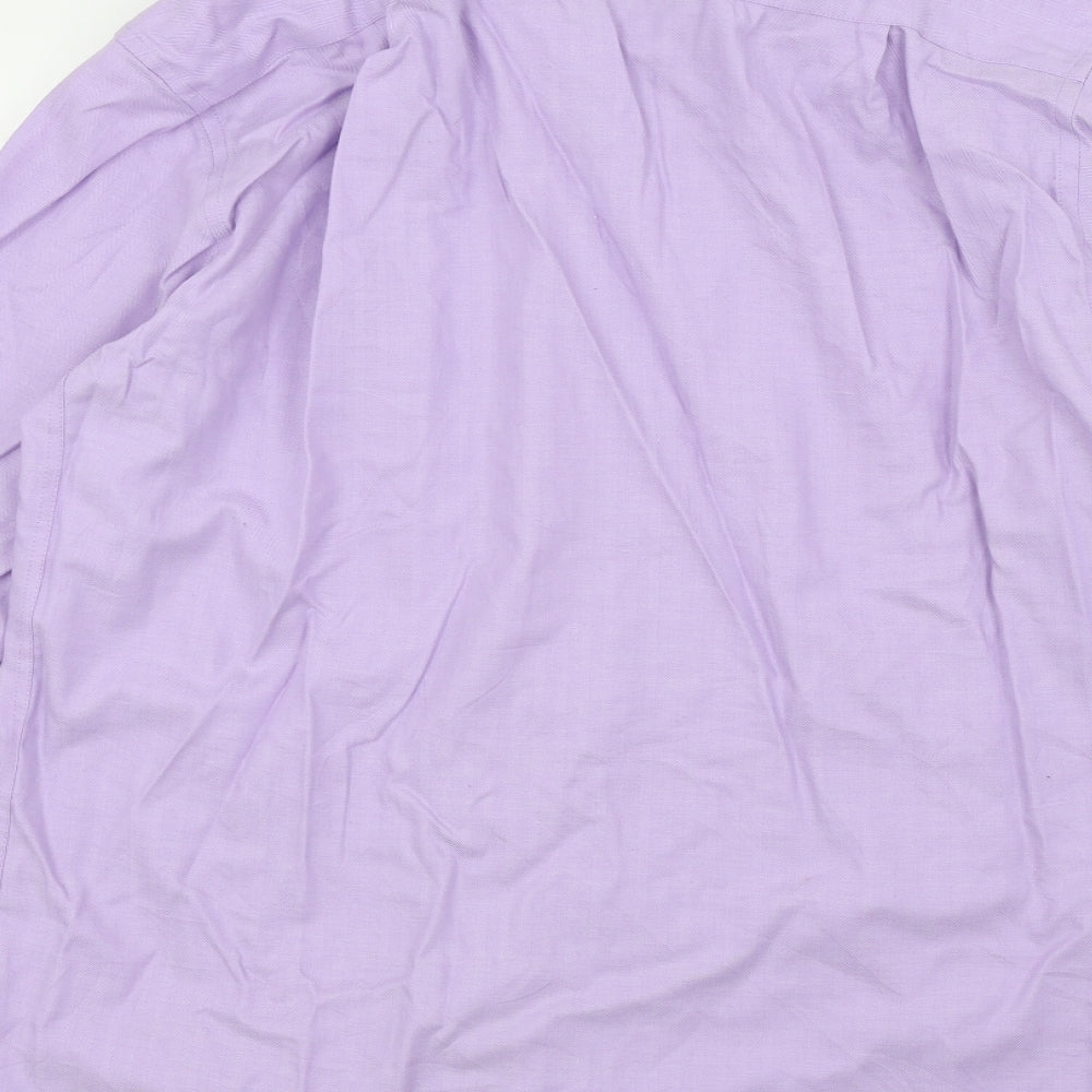 M&S Mens Purple Colourblock   Button-Up Size 16