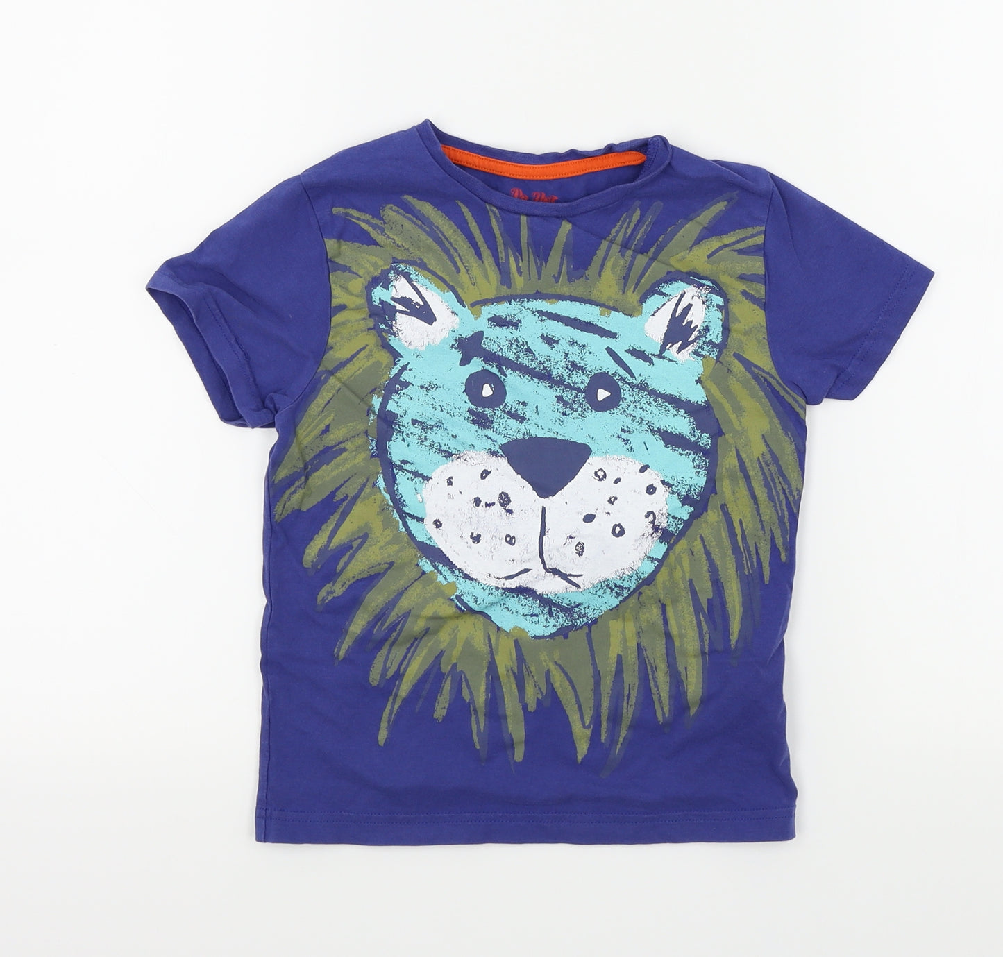 M&S Boys Purple   Basic T-Shirt Size 5-6 Years  - Tiger