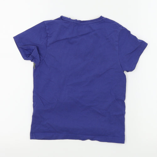 M&S Boys Purple   Basic T-Shirt Size 5-6 Years  - Tiger