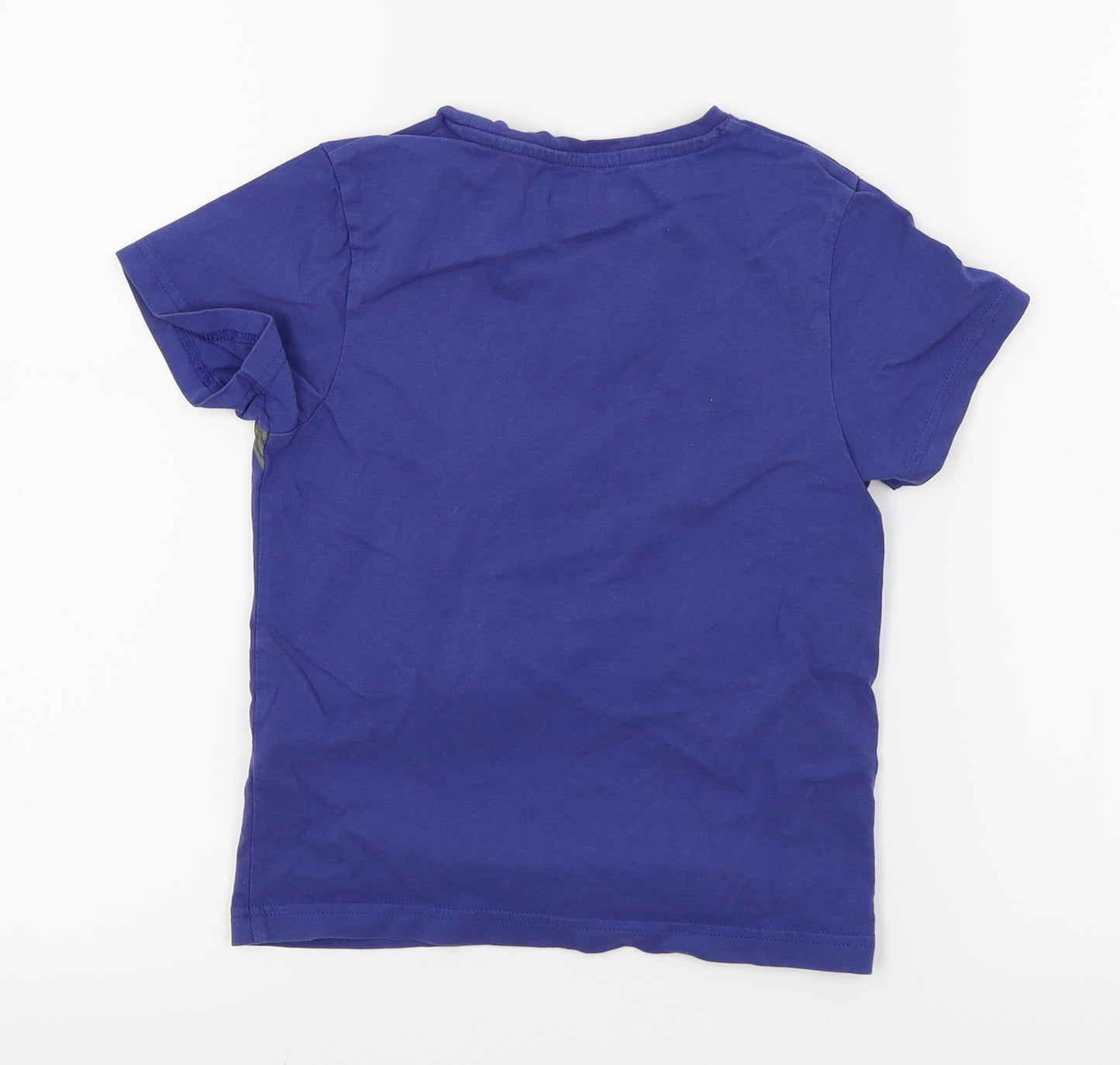 M&S Boys Purple   Basic T-Shirt Size 5-6 Years  - Tiger