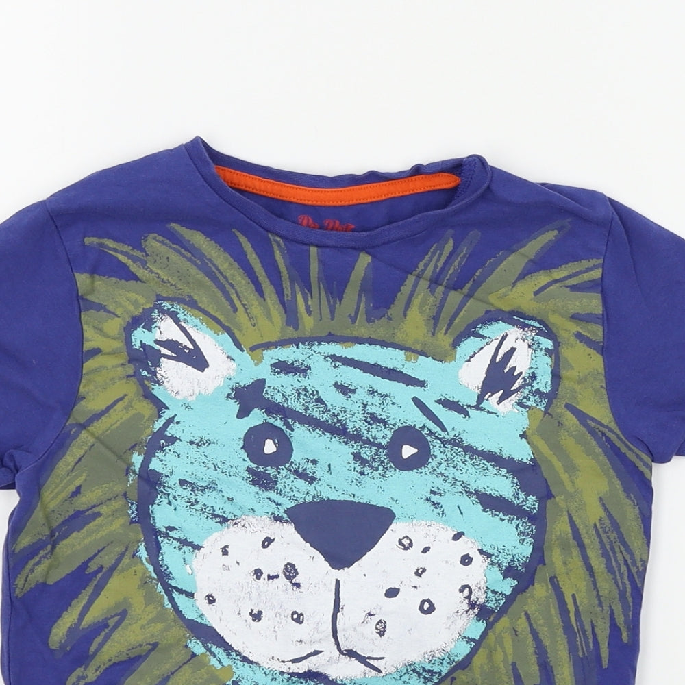 M&S Boys Purple   Basic T-Shirt Size 5-6 Years  - Tiger