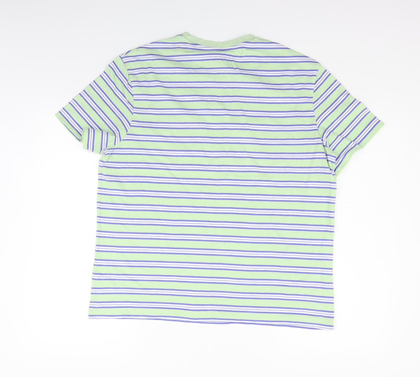 TU Womens Green Striped  Basic T-Shirt Size L