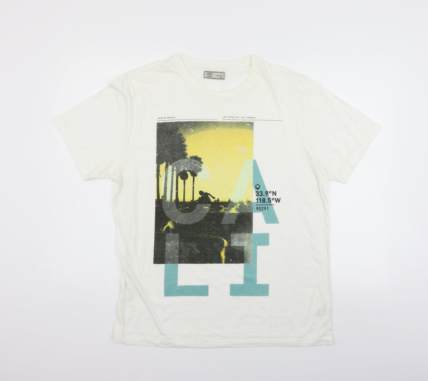 NEXT Mens White    T-Shirt Size L