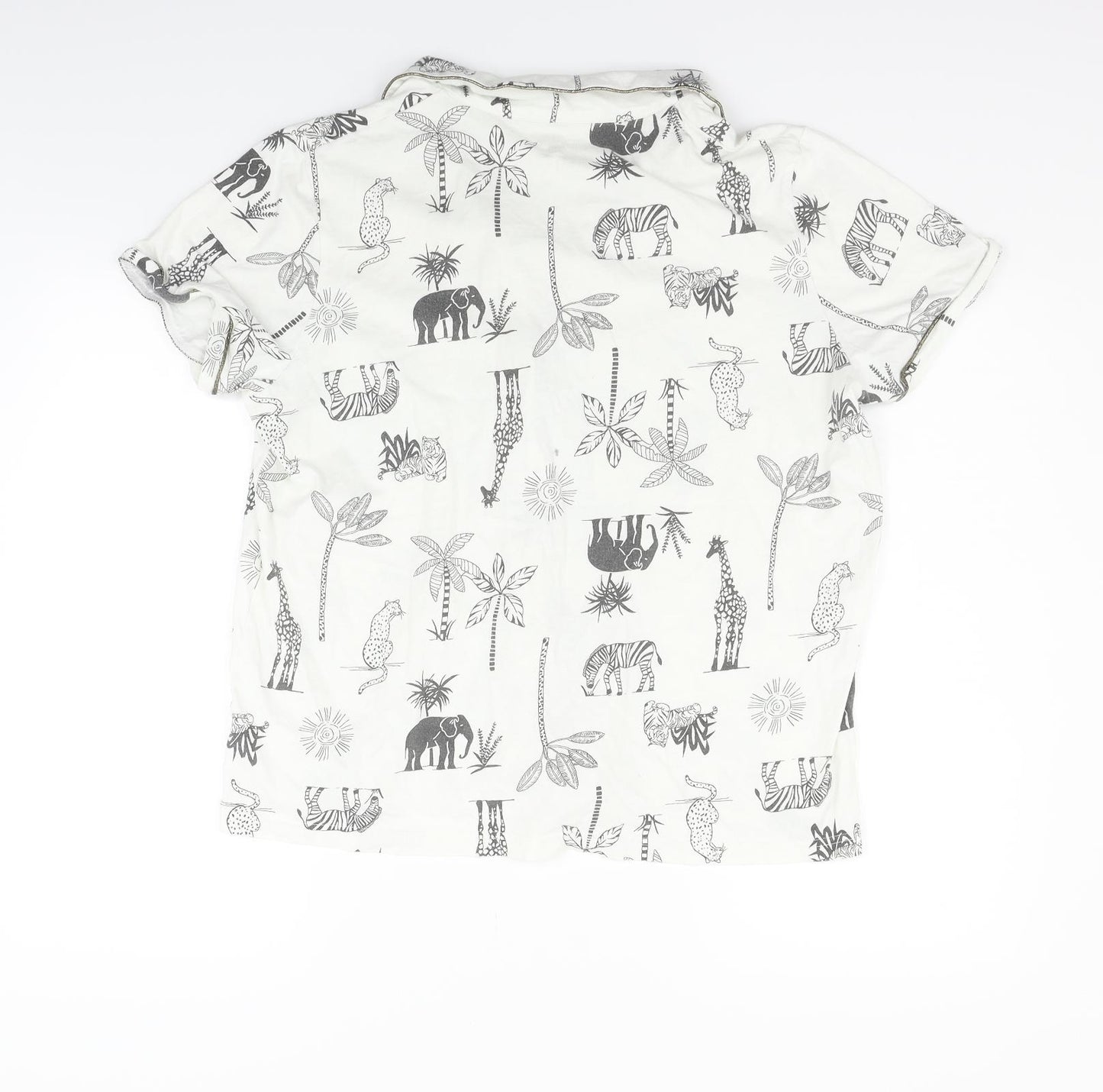 F&F Womens White Floral  Top Pyjama Top Size 16