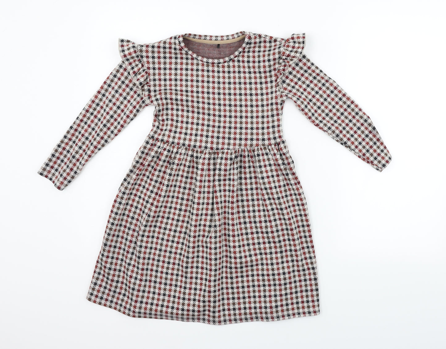 George Girls Red Check  Fit & Flare  Size 6-7 Years
