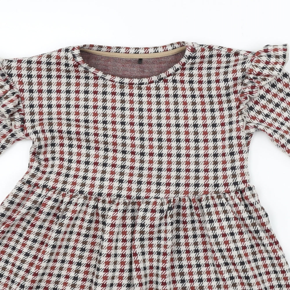 George Girls Red Check  Fit & Flare  Size 6-7 Years